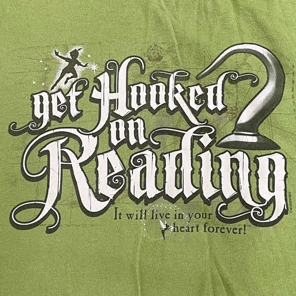 Vintage Hooked On Reading Peter Pan Hook T-Shirt Size XL - Picture 2 of 4